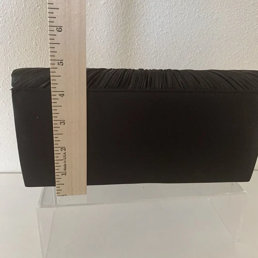Vintage Formal Black Nylon Evening Clutch Use W/WO Hidden Shoulder Strap 9